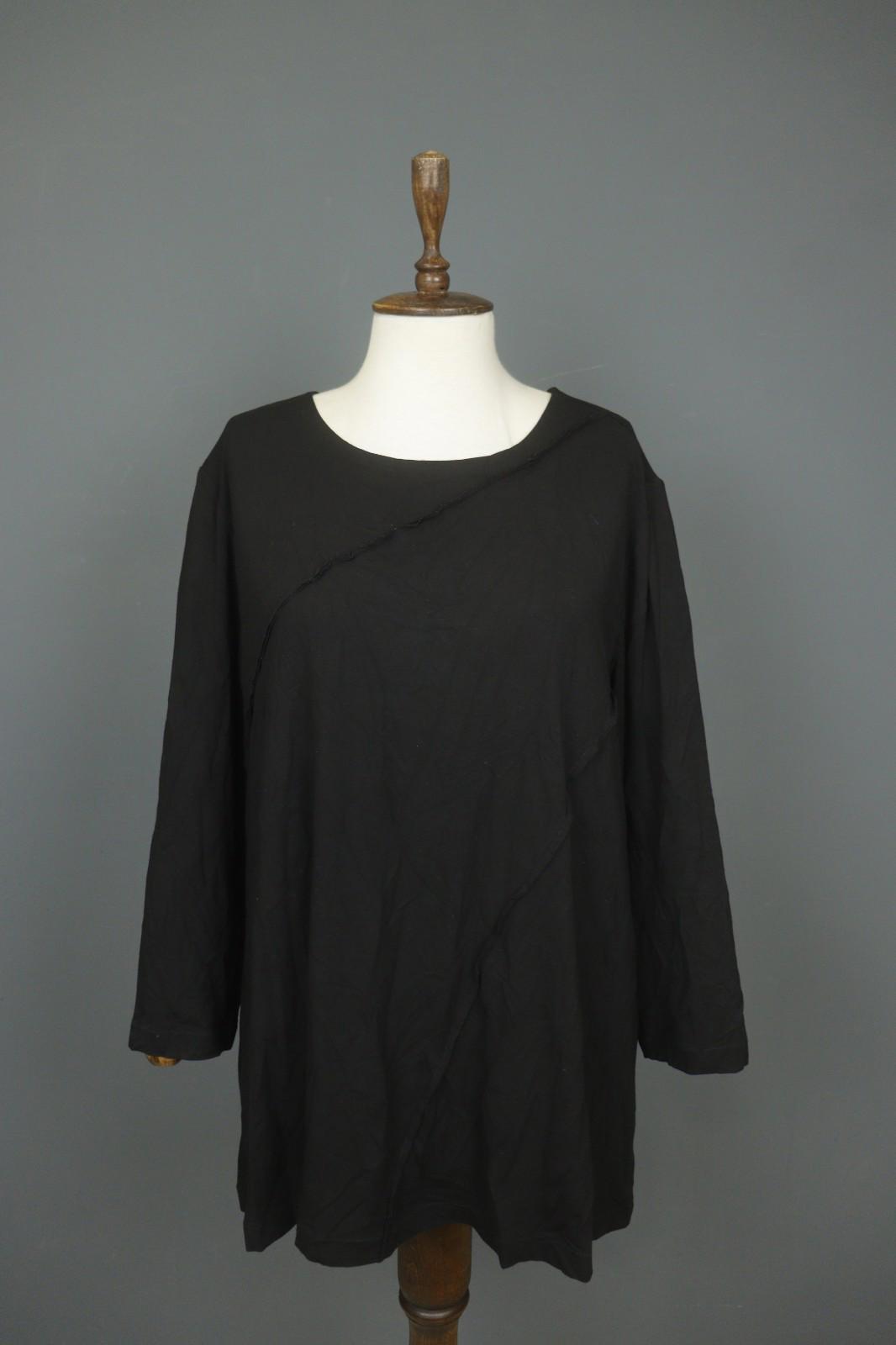 OSKA Black Viscose Blend Regular Fit Long Sleeve Round Neck Sheath Dress – Size 5