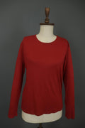 GUDRUN SJODEN Red 100% Modal Long Sleeve Crew Neck Pullover Blouse Top – Size L