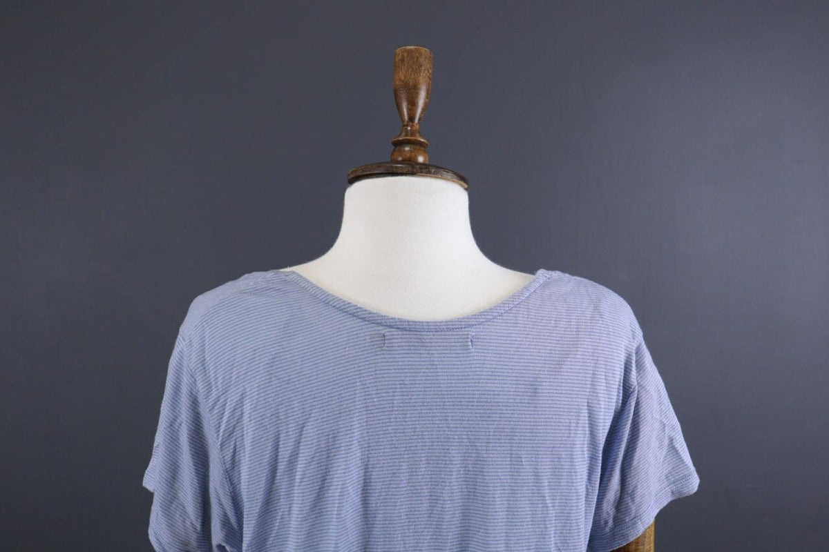 GUDRUN SJODEN Blue Short Sleeve Lightweight Lagenlook Relaxed Tunic Top – Size M – Used