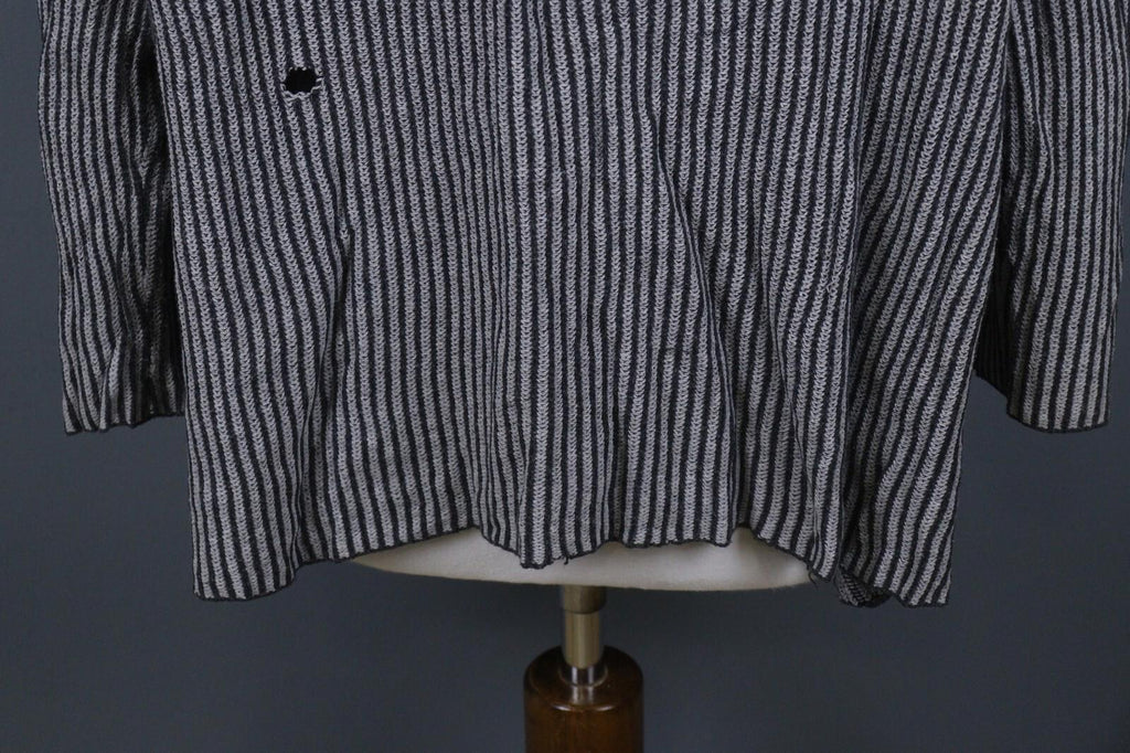 GUDRUN SJODEN Gray Black Striped Long Sleeve Blouse Top – Size S / M