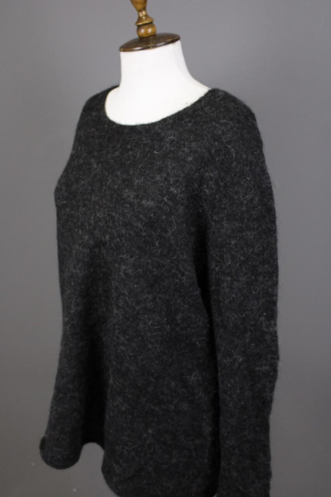 GUDRUN SJODEN Gray Alpaca Wool Knit Lagenlook Long Sleeve Tunic Sweater – Size L