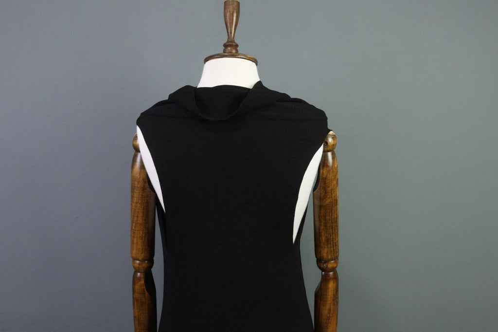 SARAH PACINI Black Cowl Neck Sleeveless Party Cocktail Bodycon Dress – Size M/L