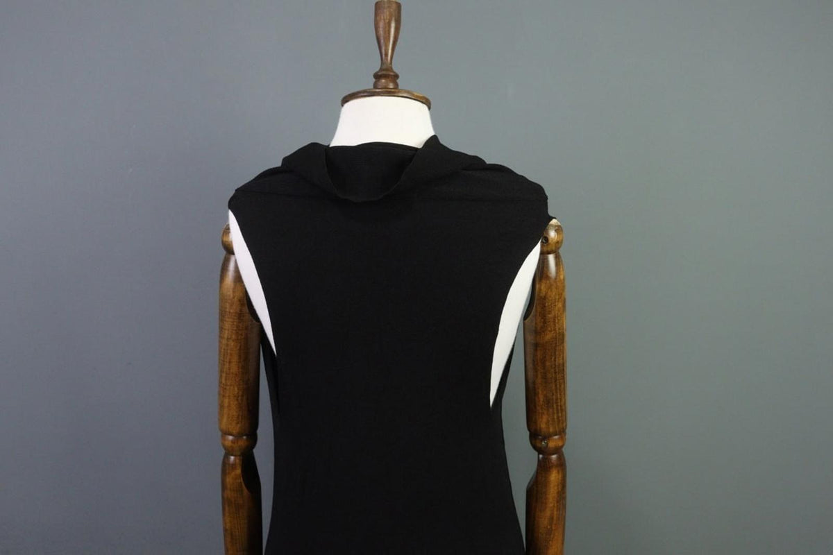 SARAH PACINI Black Cowl Neck Sleeveless Party Cocktail Bodycon Dress – Size M/L