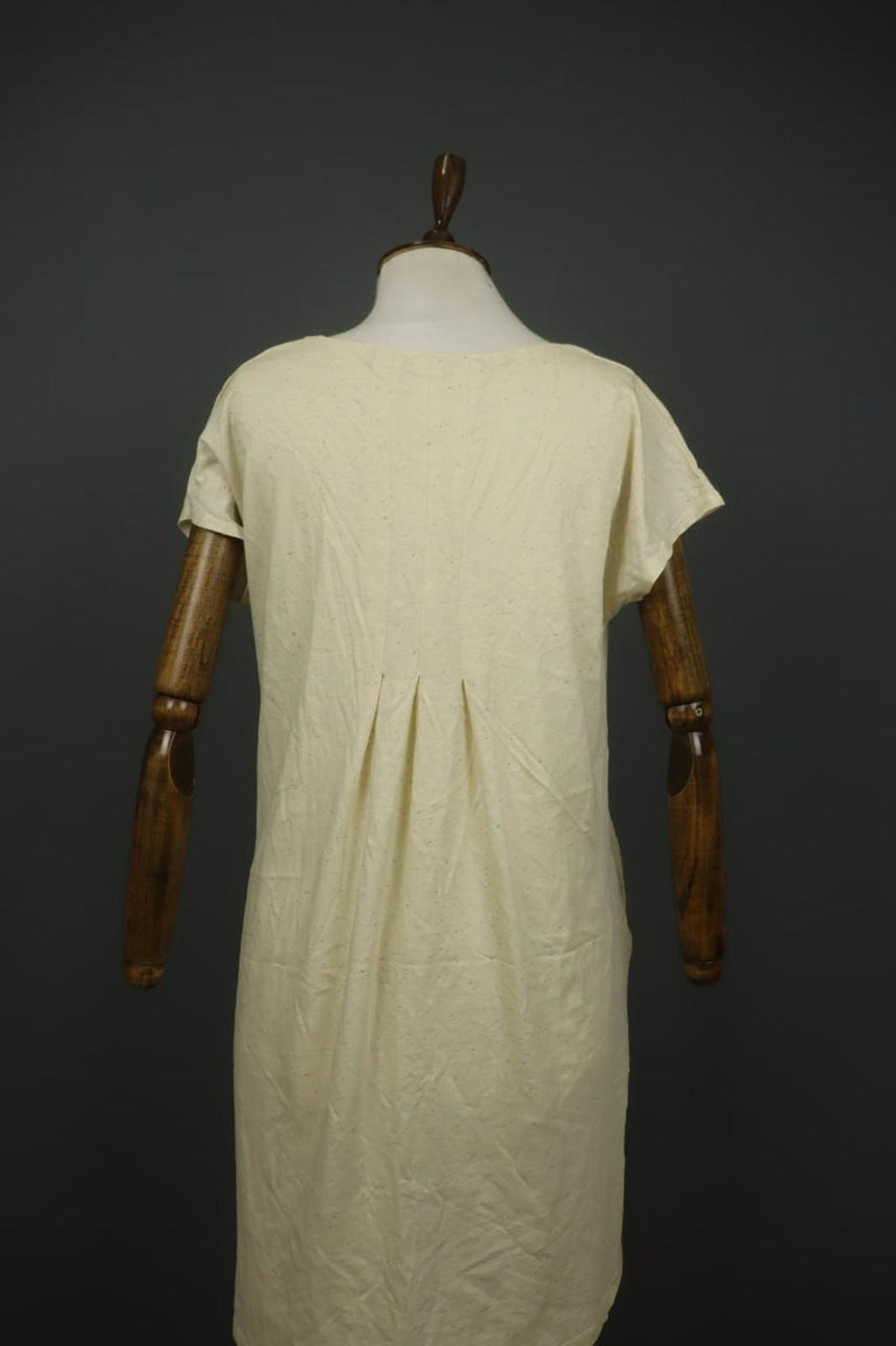 GUDRUN SJODEN Multicolor Cotton Pleated Short Sleeve Crew Neck Tank Dress – Size M