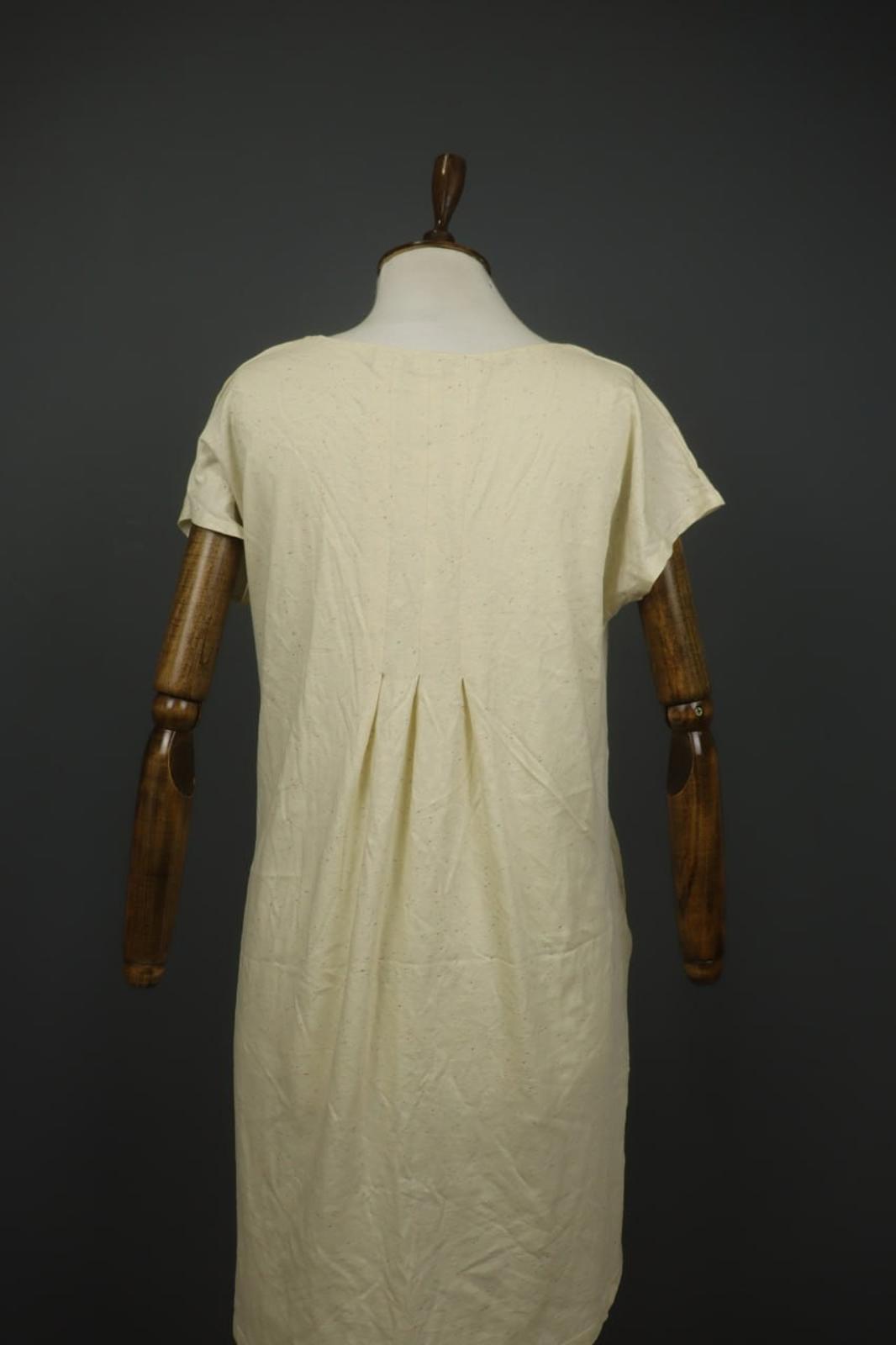 GUDRUN SJODEN Multicolor Cotton Pleated Short Sleeve Crew Neck Tank Dress – Size M