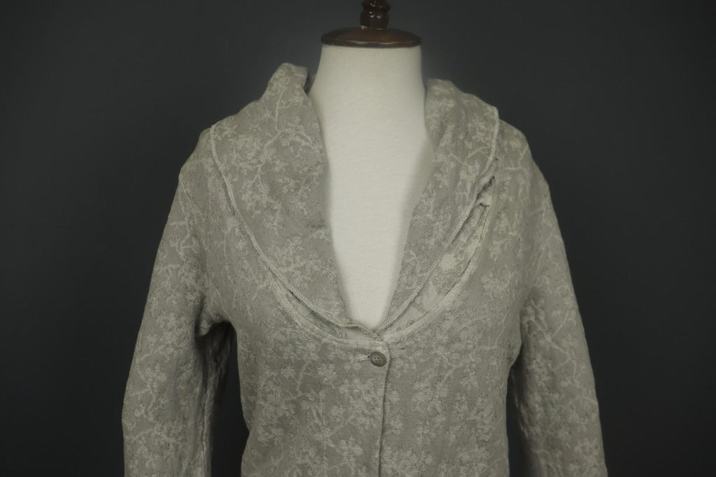 TRANSIT PAR-SUCH Gray Floral Long Sleeve Button Front Sweater Dress – Size 3