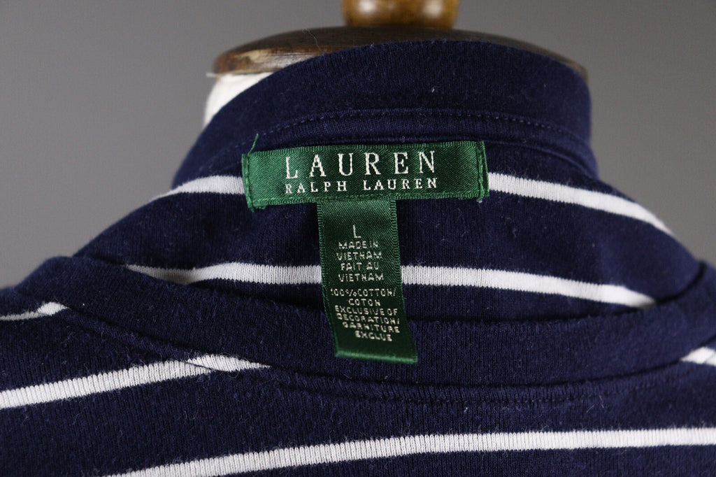 Lauren Ralph Lauren Blue Stripe Long Sleeve Pullover Sweater – Size L