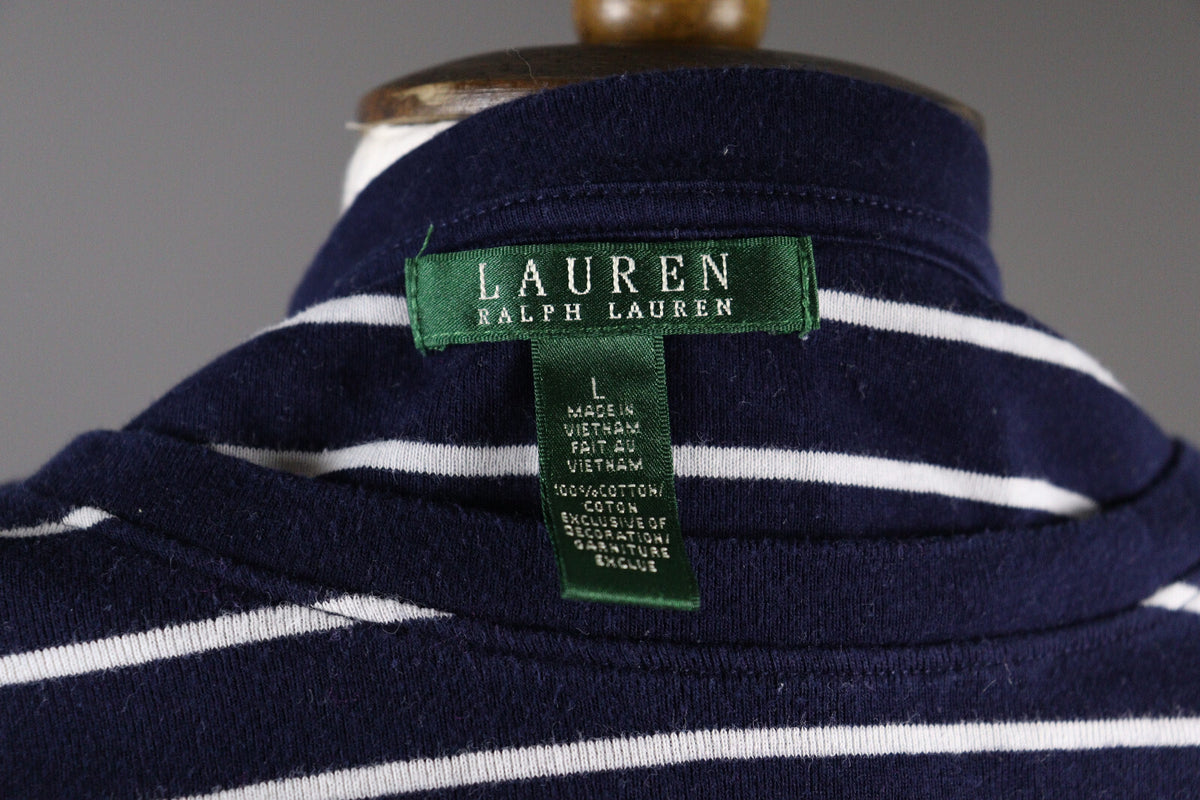 Lauren Ralph Lauren Blue Stripe Long Sleeve Pullover Sweater – Size L