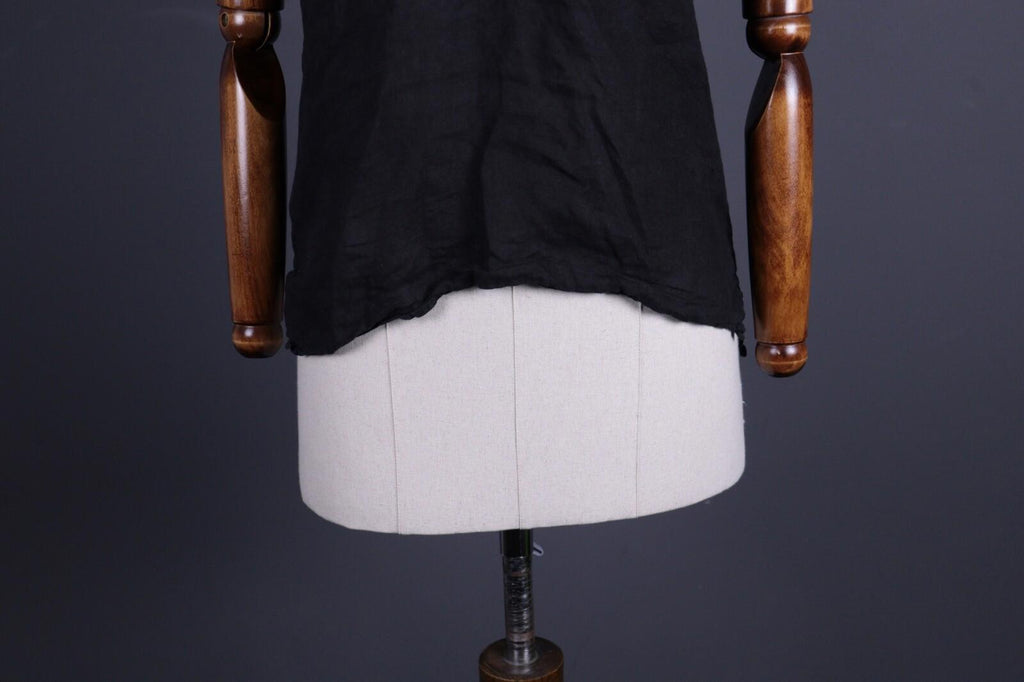 BARENA Black Linen Short Sleeve Blouse Shirt – Size 40 / M