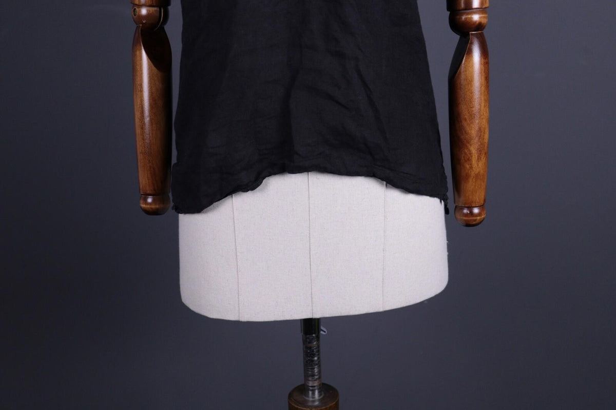 BARENA Black Linen Short Sleeve Blouse Shirt – Size 40 / M