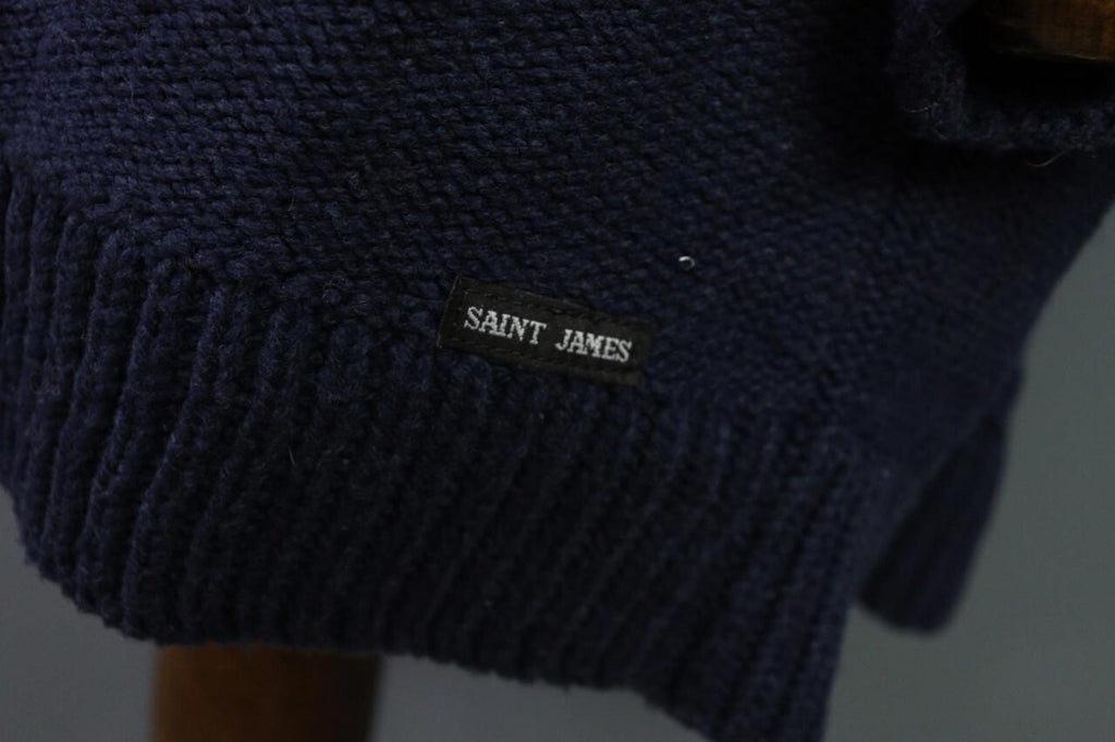 SAINT JAMES Blue Cable Wool Knit Poncho Lagenlook Sweater – Size OS