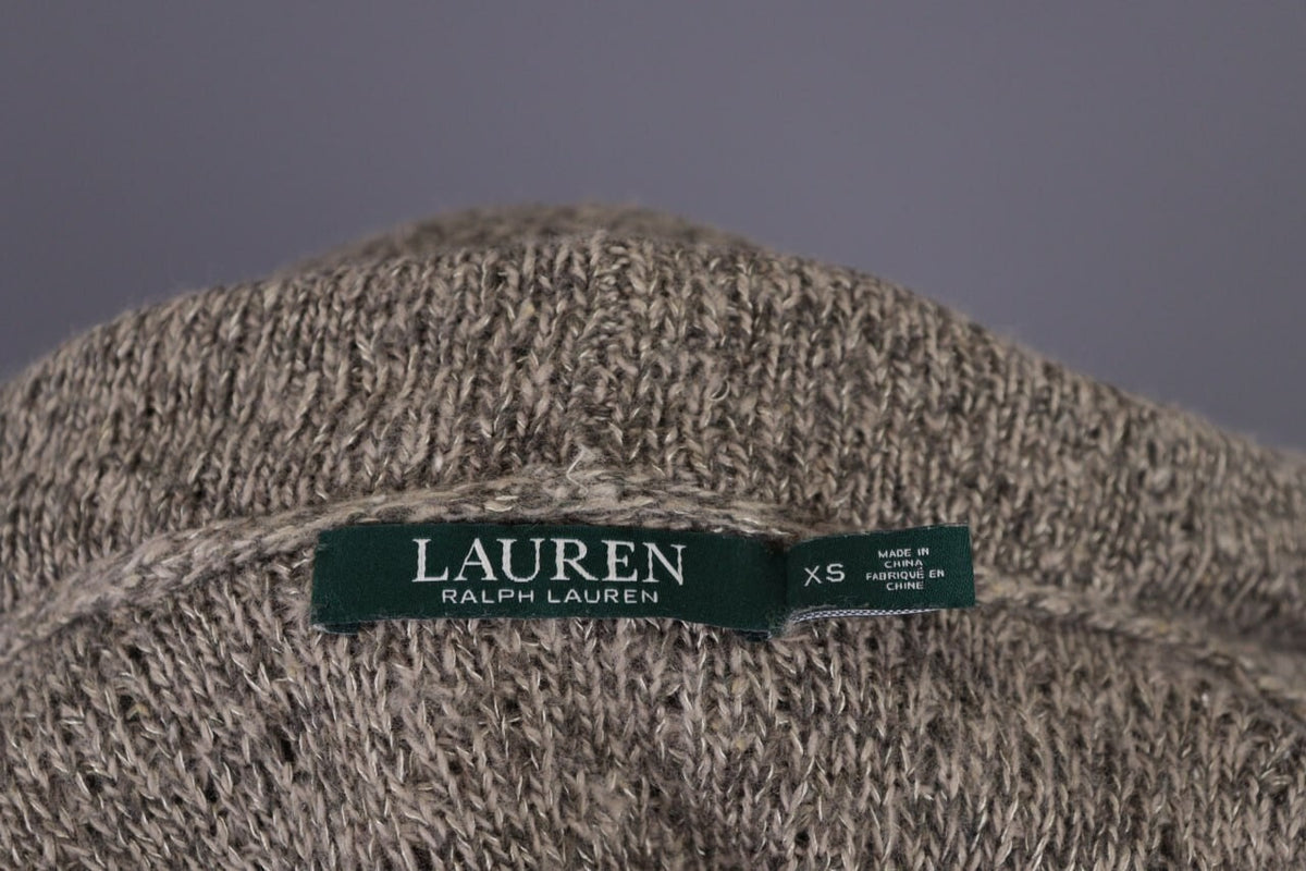 Used Lauren Ralph Lauren Brown Knitted Belted Coat Jacket – Size XS