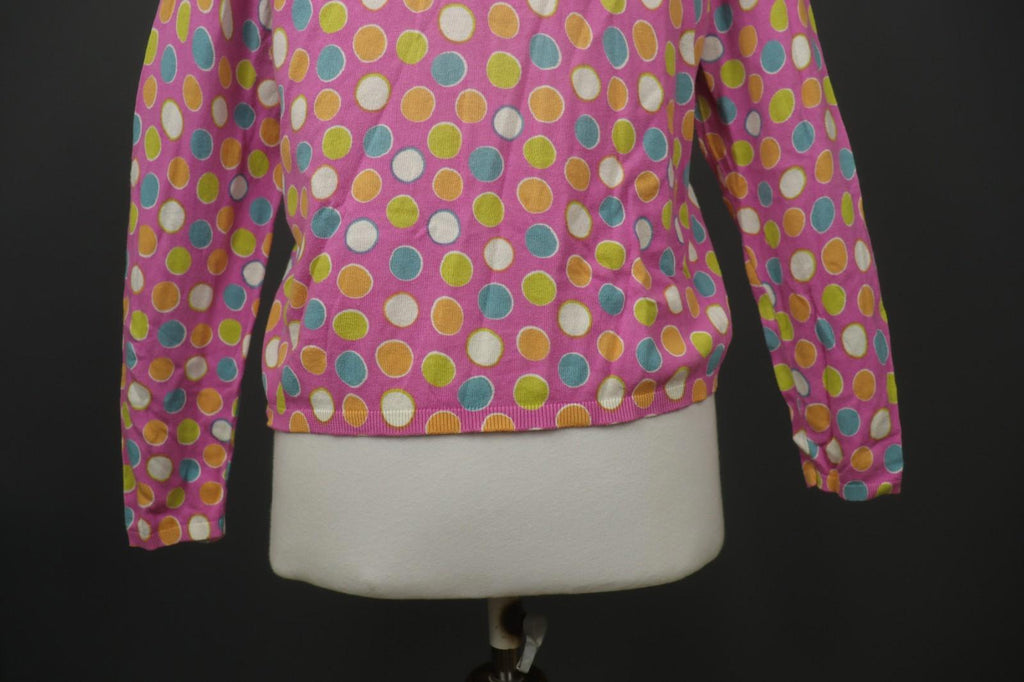 GUDRUN SJÖDEN Multi Polka Dot Long Sleeve Button Front Cardigan Sweater – Size M