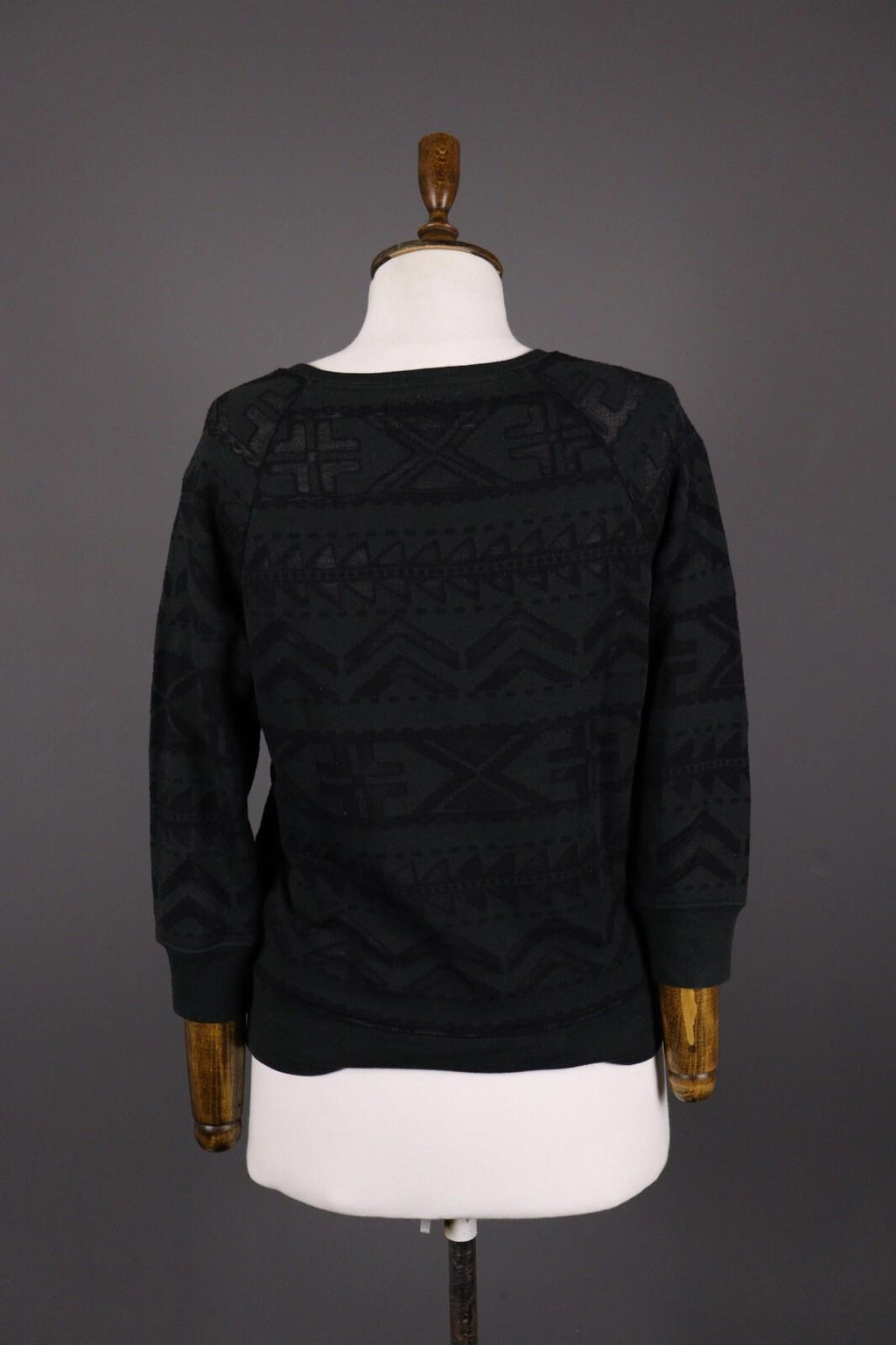 DENIM SUPPLY RALPH LAUREN Black Actec Print Long Sleeve Sweater S