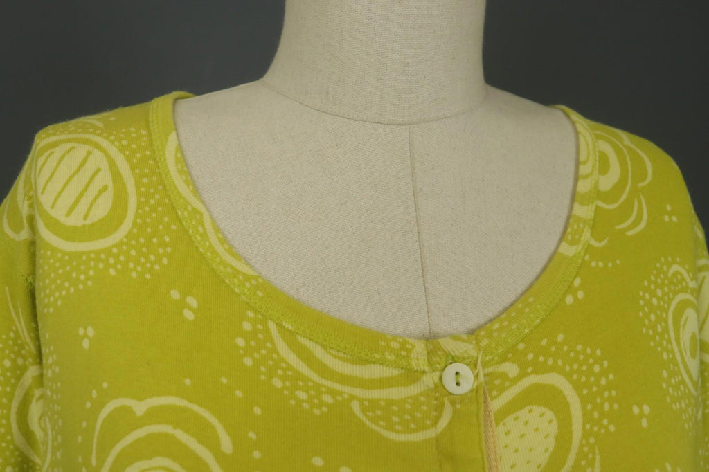 GUDRUN SJODEN Yellow Knit Long Sleeve Round Neck Button Front Cardigan – Size XL
