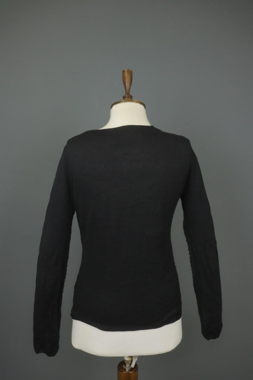 ANNETTE GOERTZ Kami Black Silk Blend Knit Button Front Cardigan Sweater – Size M