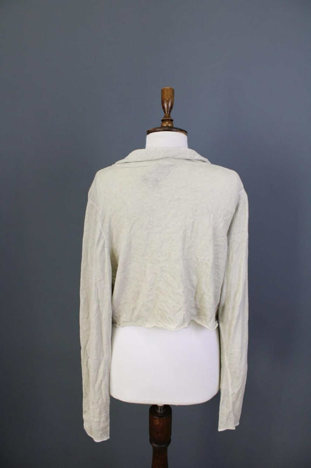 RUNDHOLZ Cardigan Sweater Beige 100% Cotton Collared Long Sleeve – Size XL