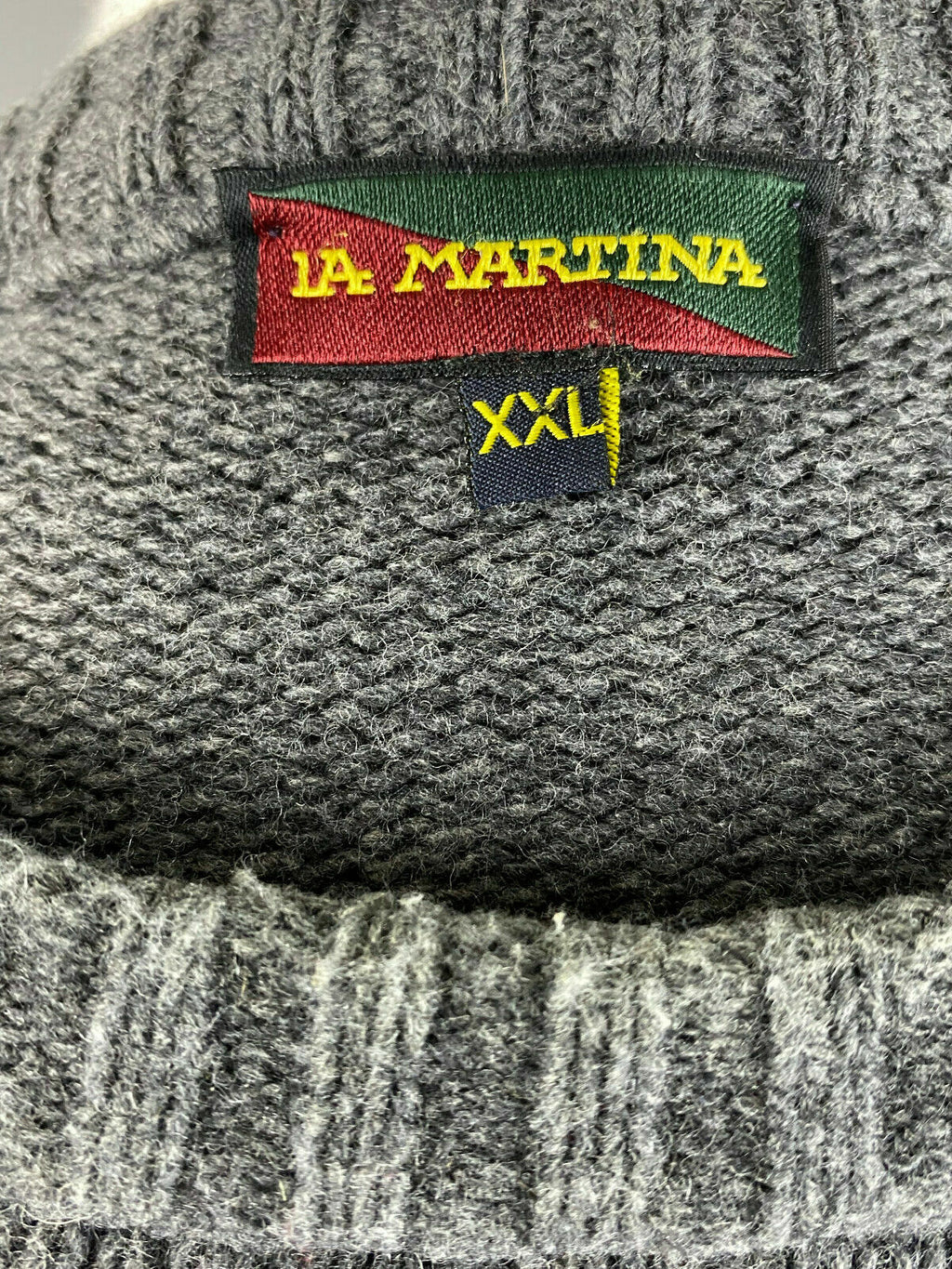 Vintage La Martina Grey Wool Knit Sweater – Men's XXL 2XL