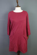 GUDRUN SJODEN Pink Long Sleeve Shift Sweater Knee Dress – Size M