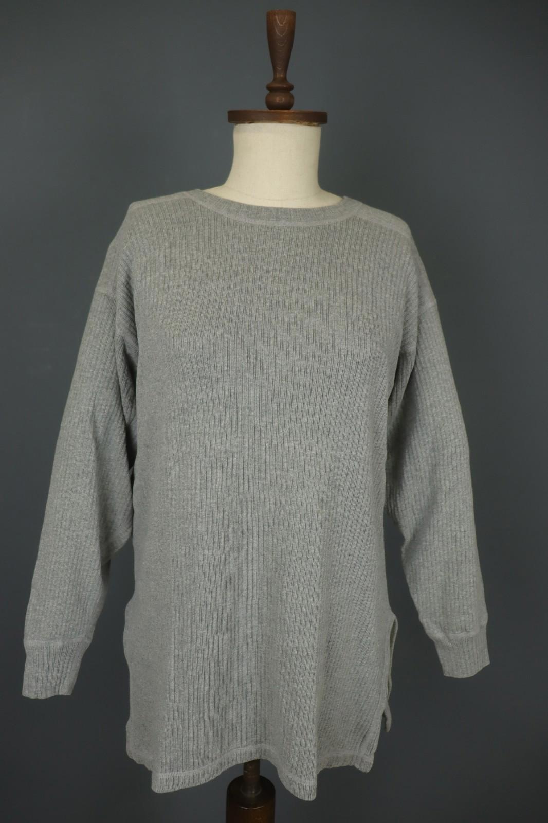 GUDRUN SJODEN Gray Raglan Sleeve Crew Neck Side Slit Pullover Sweater – Size M