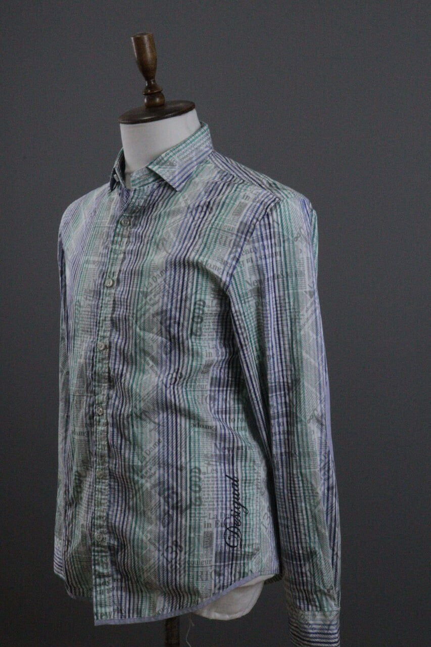 Desigual Barcelona Multicolor Striped Long Sleeve Button Down Shirt – Size L