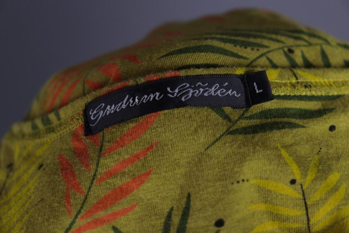 GUDRUN SJODEN Green Floral Button Down Lagenlook Sleeveless Blouson Dress – Size L