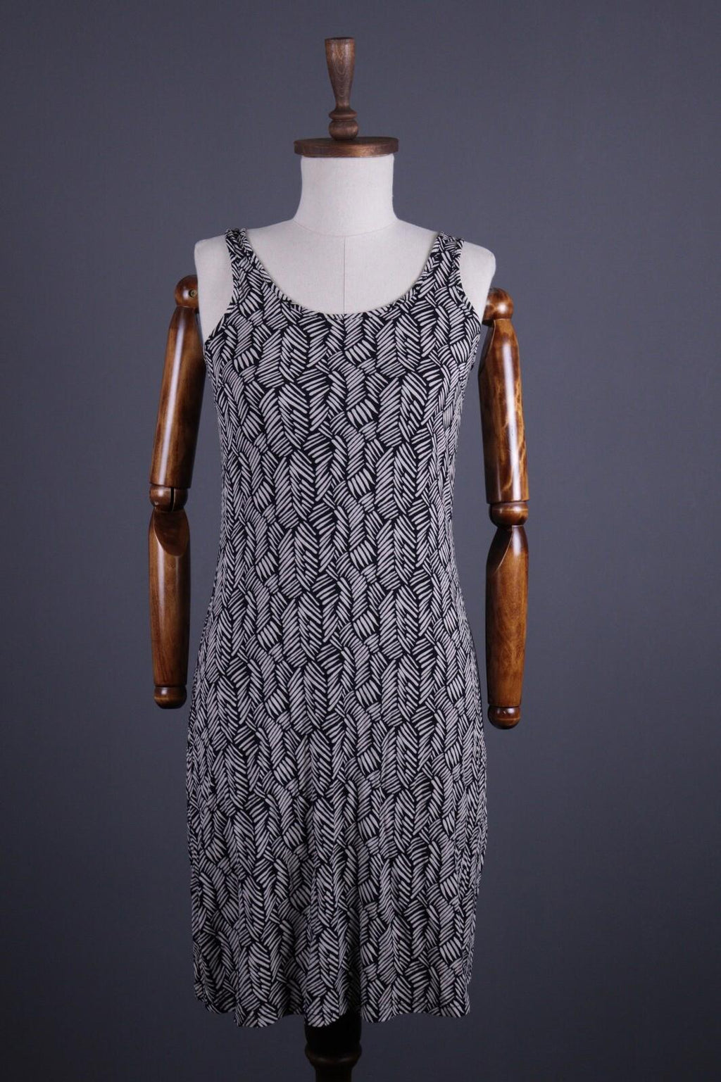 GUDRUN SJODEN Blacl Designer Summer Sleeveless Long Blouson Shift Dress – Size S