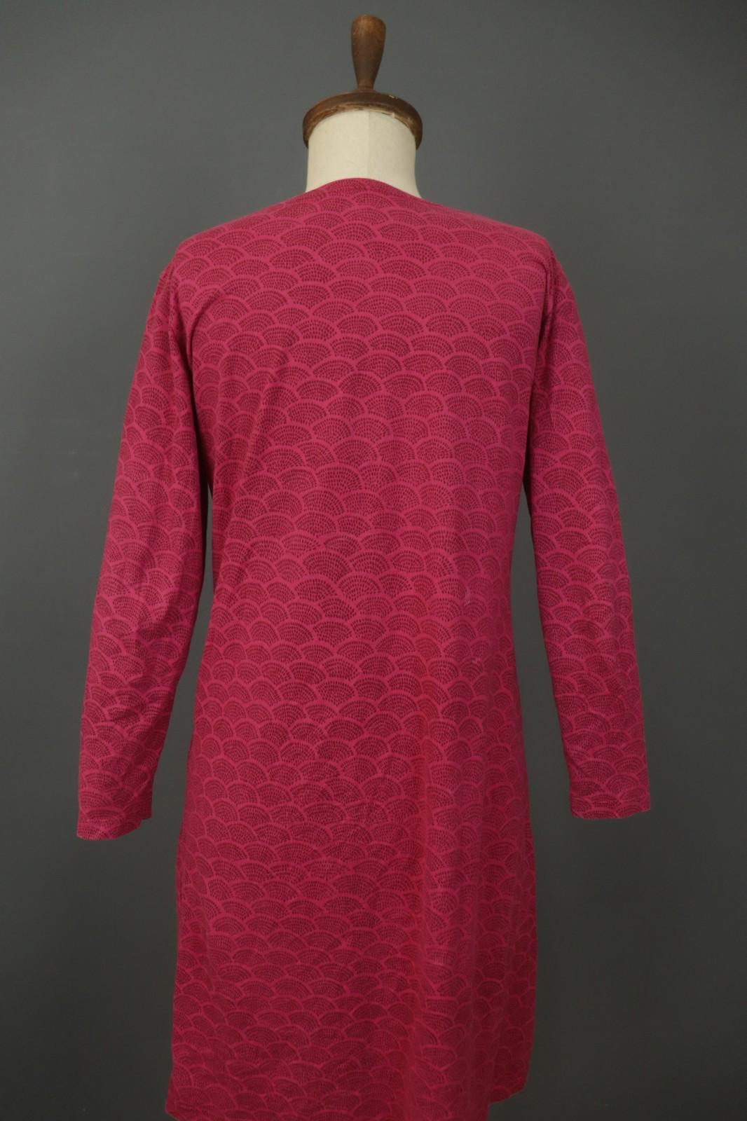 MARIMEKKO Red Dotted Cotton Round Neck Long Sleeve Casual Shift Dress – Size M