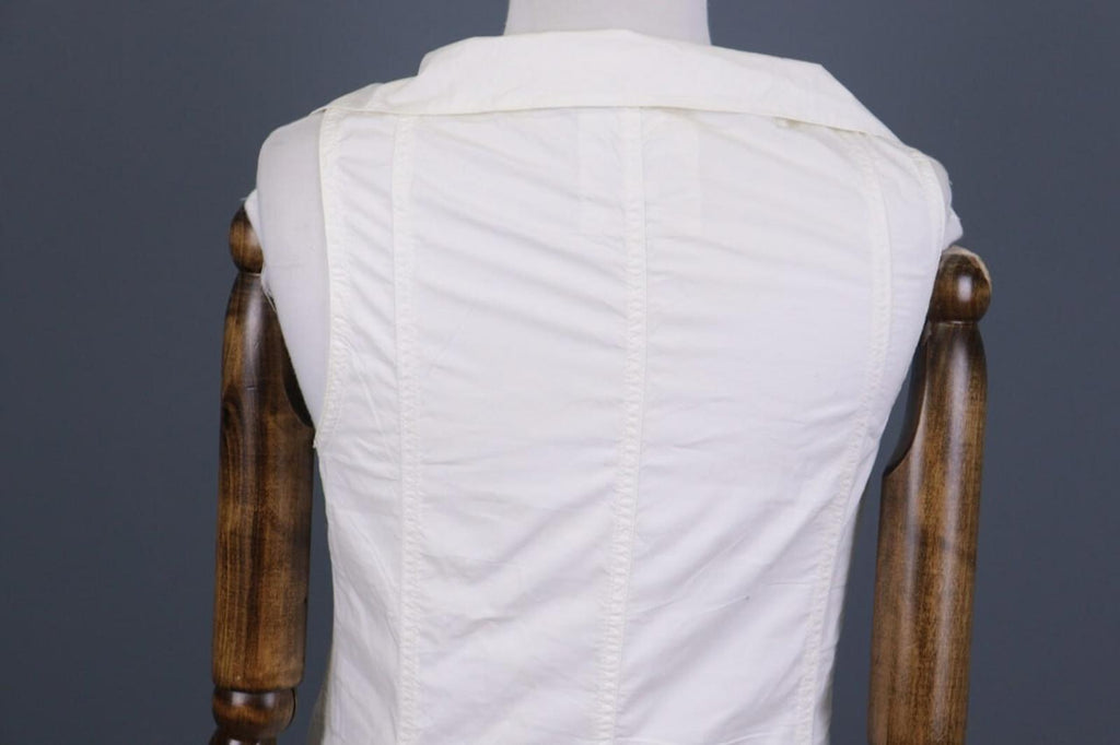 ANNETTE GORTZ Summer White Sleeveless Bodycon Wrape Midi Dress – Size 34