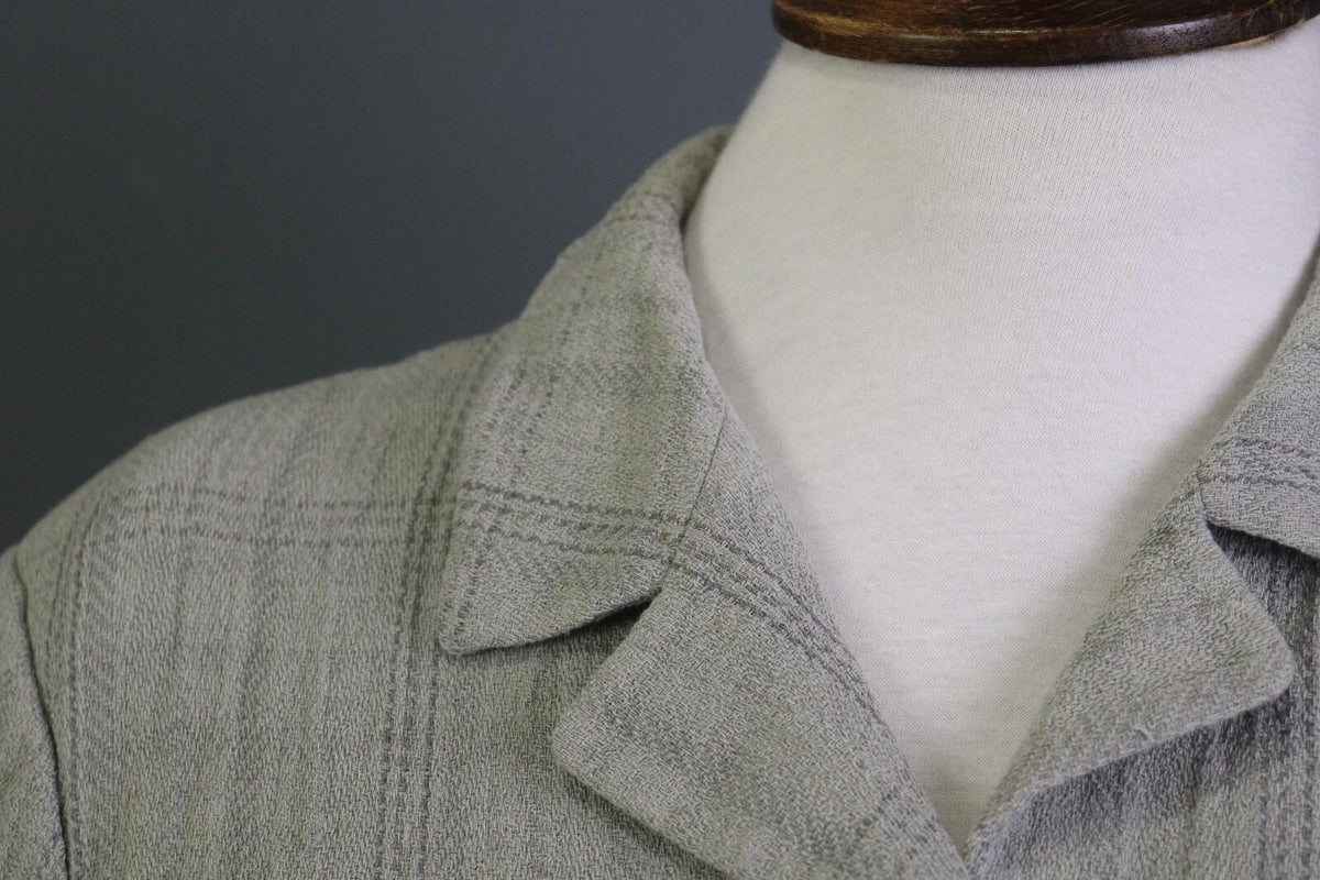 JIL SANDER Gray Plaid 100% Linen Three Button Blazer Jacket – Size 38