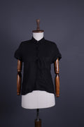 BARENA Black Linen Short Sleeve Blouse Shirt – Size 40 / M