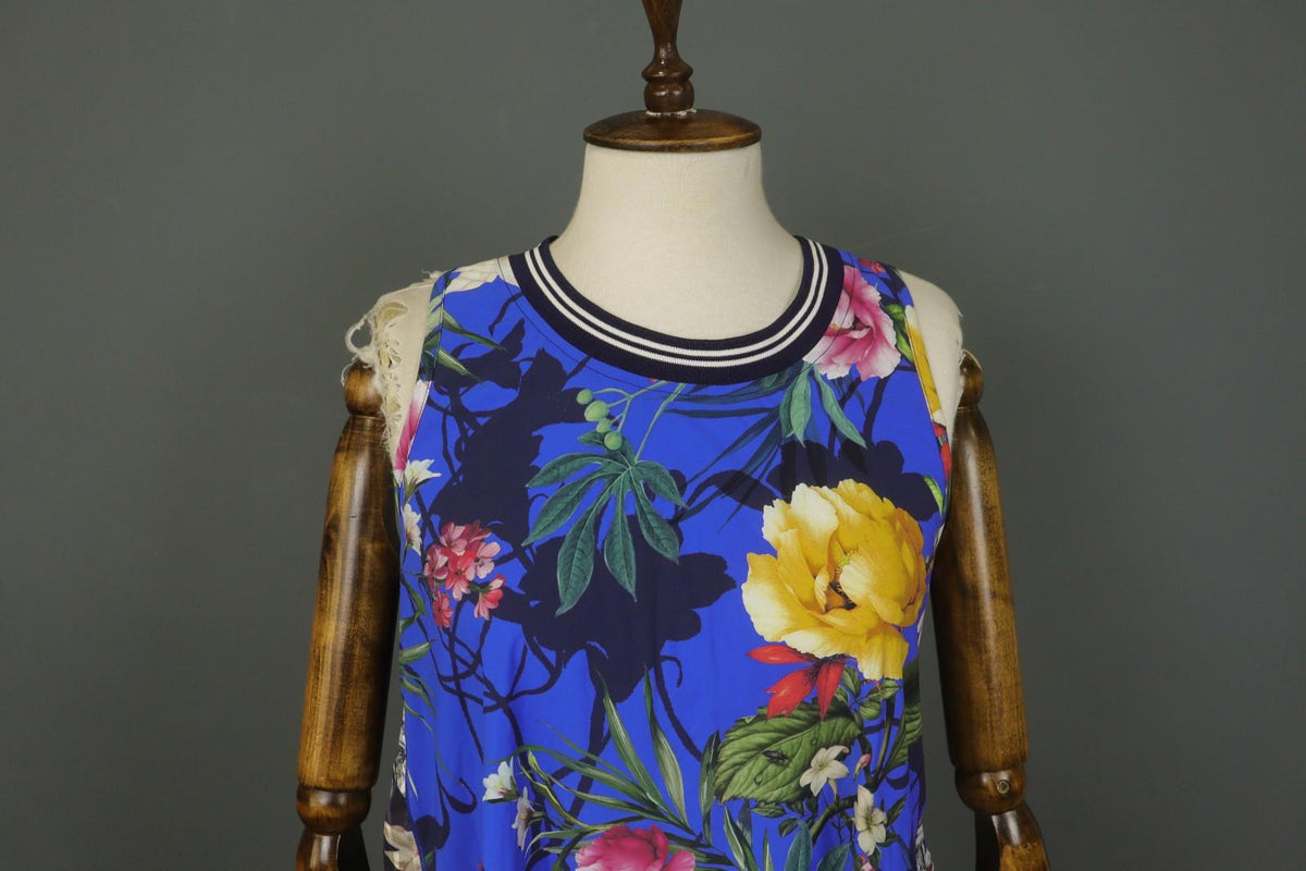 HIGH TECH Multicolor Floral Sleeveless Round Neck Pullover Tank Top – Size S / M