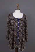 GUDRUN SJODEN Brown Floral Button Down Long Cardigan Sweater – Size M – Used