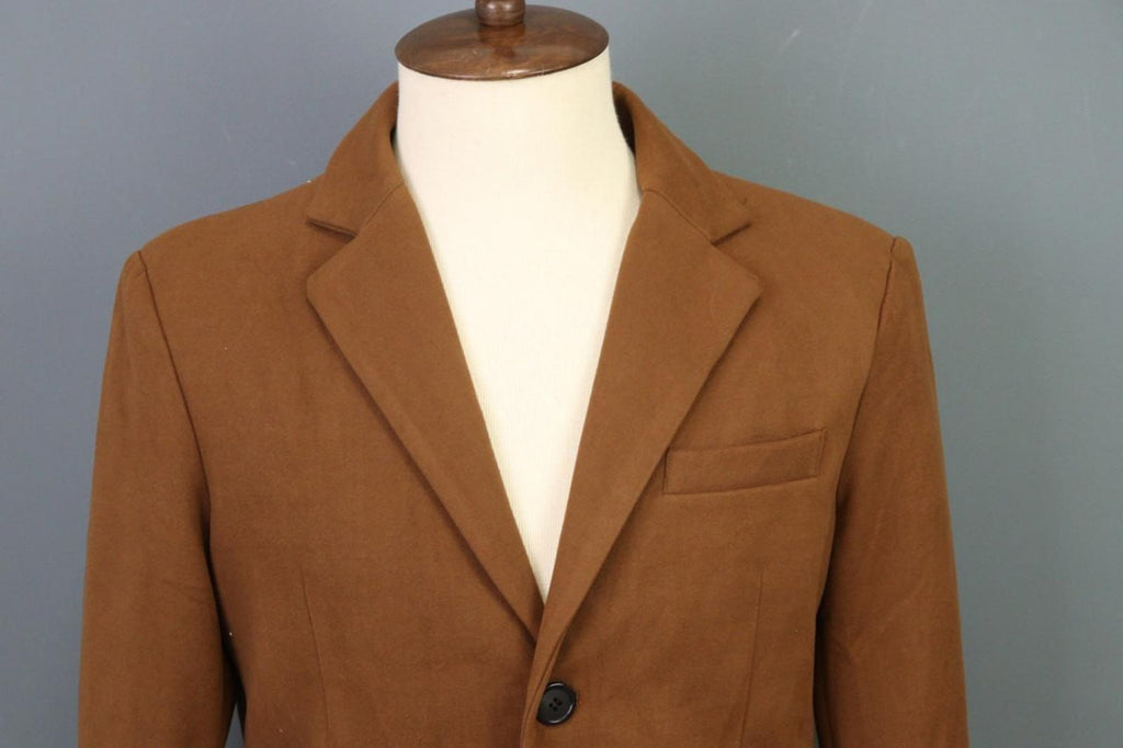 LBM Tan Cotton Tailored Fit Notch Lapel Single Breasted Blazer Jacket – Size 48R