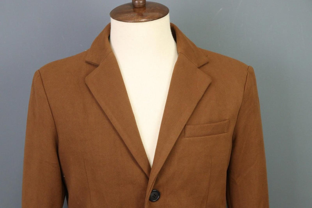 LBM Tan Cotton Tailored Fit Notch Lapel Single Breasted Blazer Jacket – Size 48R