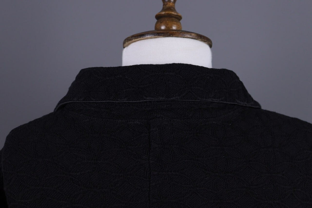 Transit Par Such 392 Black Floral Embroidered Short Sleeve Blouse Shirt Sz 3 / L