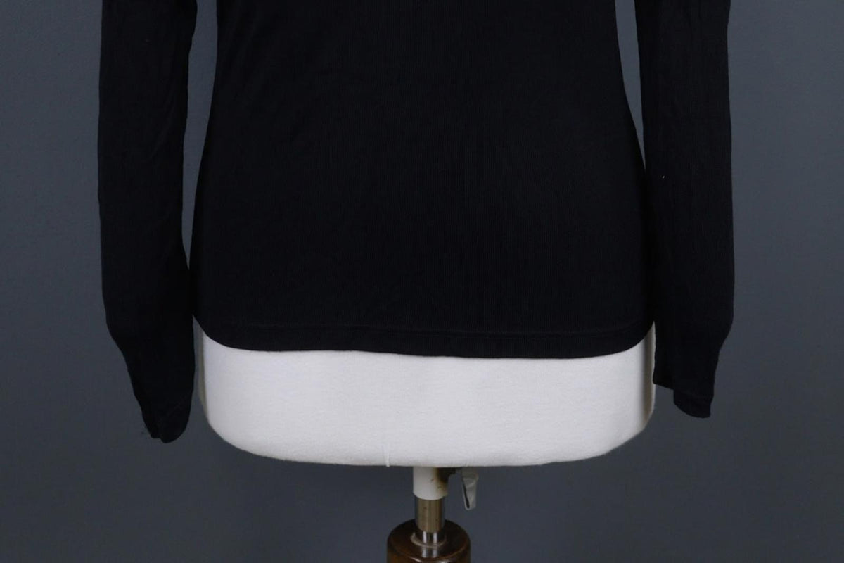 MARITHE+FRANCOIS GIRBAUD Black Viscose Raglan Sleeve Pullover Sweater – Size 38