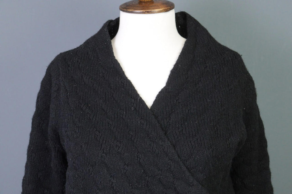 ZADIG & VOLTAIRE DAPHNEE ALN Black Alpaca Wool Wrape Cardigan Sweater – Size S – Used