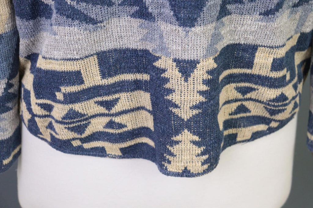 DENIM&SUPPLY RALPH LAUREN Blue Aztec Print Knit Sweater – Size XS