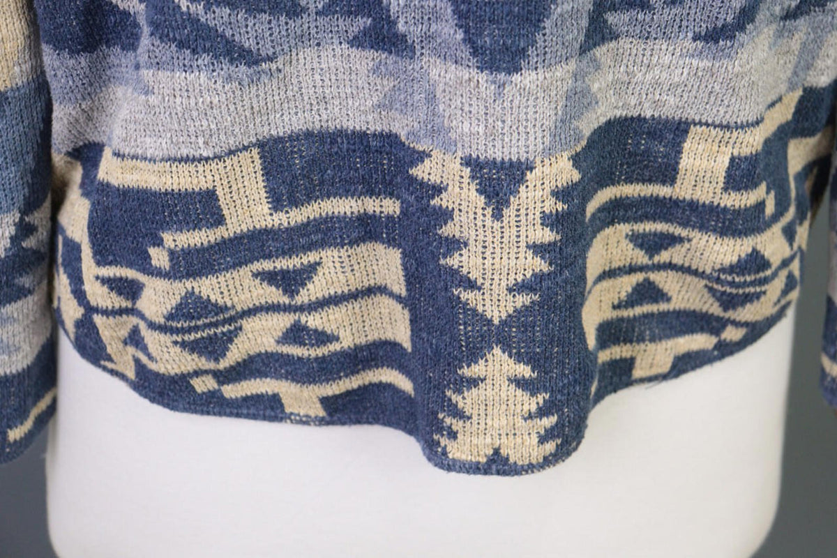 DENIM&SUPPLY RALPH LAUREN Blue Aztec Print Knit Sweater – Size XS