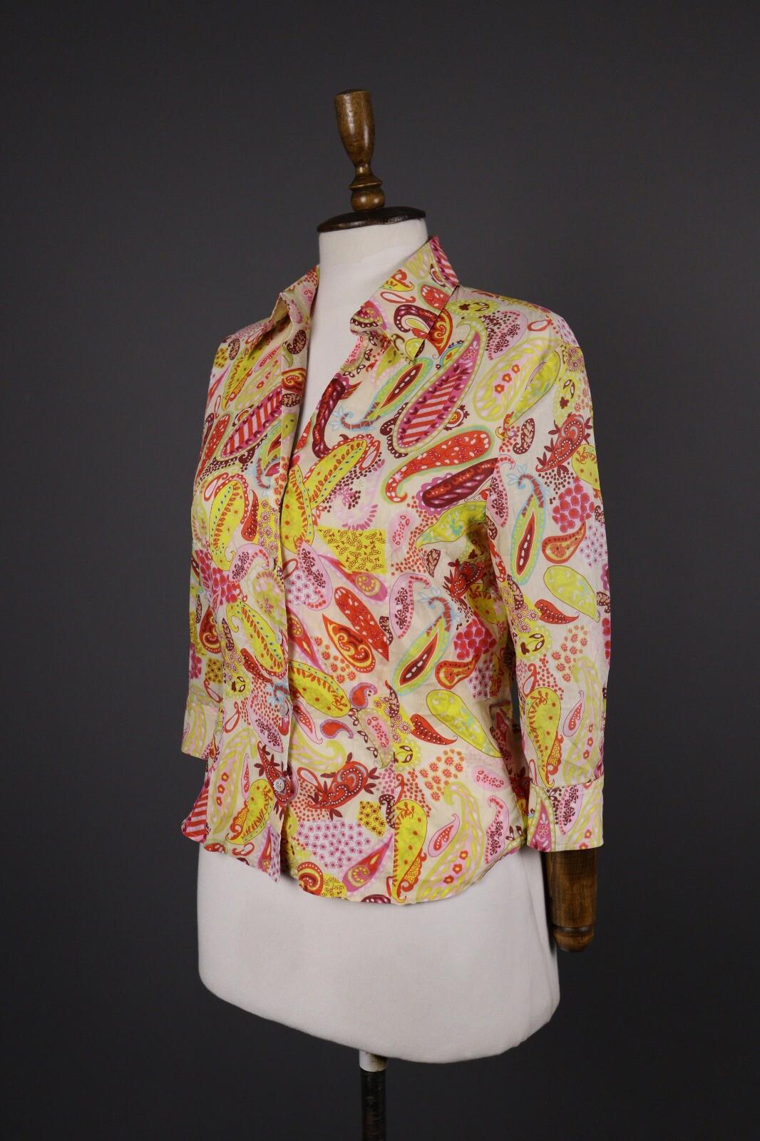 ESCADA SPORT Multicolor Jacquard Paisley Long Sleeve Blouse Shirt – Size 36