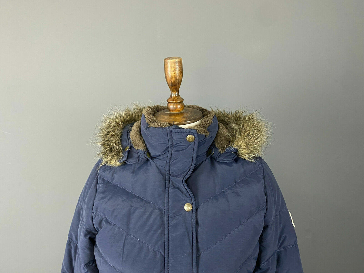 Vintage Polo Jeans Co Ralph Lauren Blue Faux Fur Feather Down Jacket – Size S
