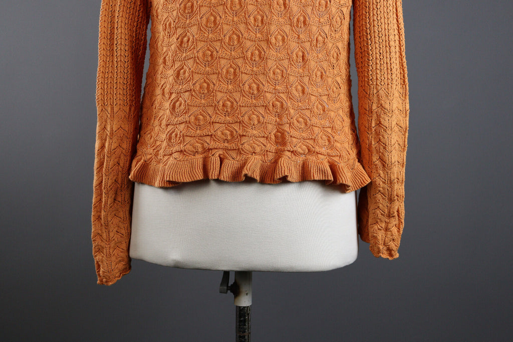 Odd Molly Cotton Long Sleeve Crochet Mesh Sweater – Women's 0