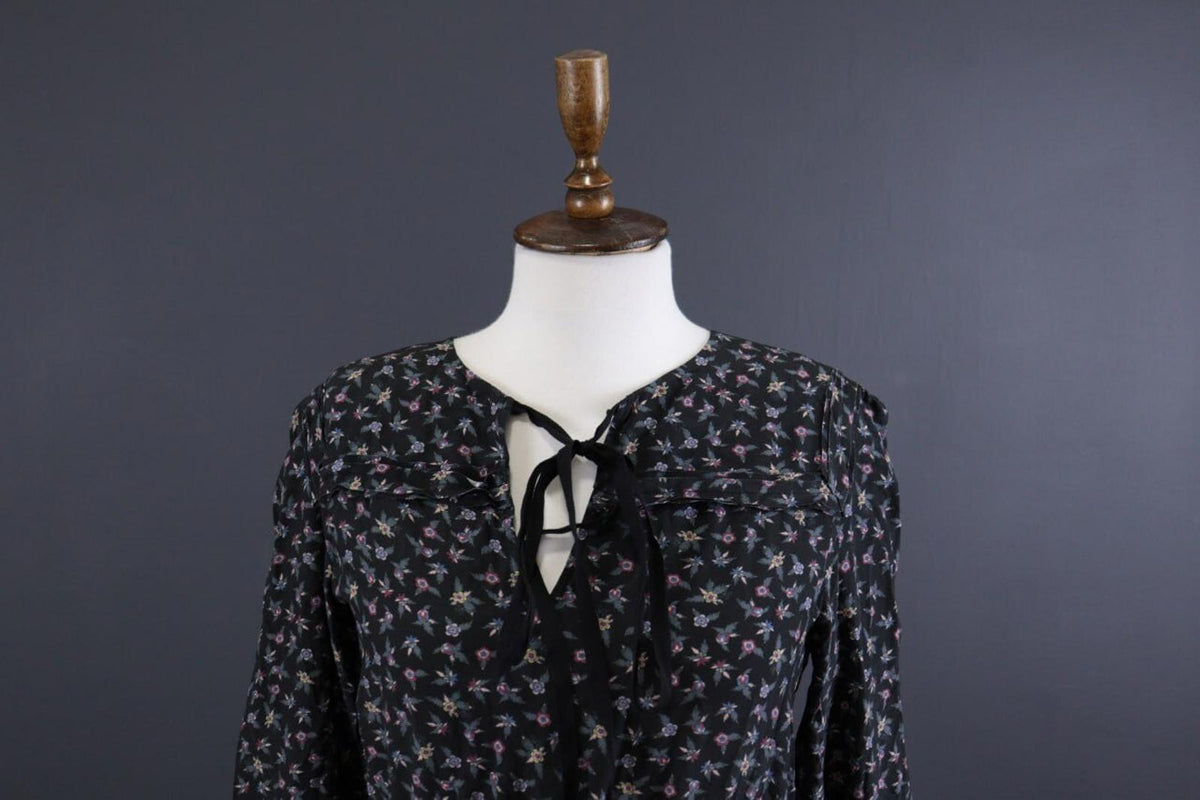 ZADIG & VOLTAIRE Remus Liberty Black Floral Long Sleeve Summer Dress – Size XS
