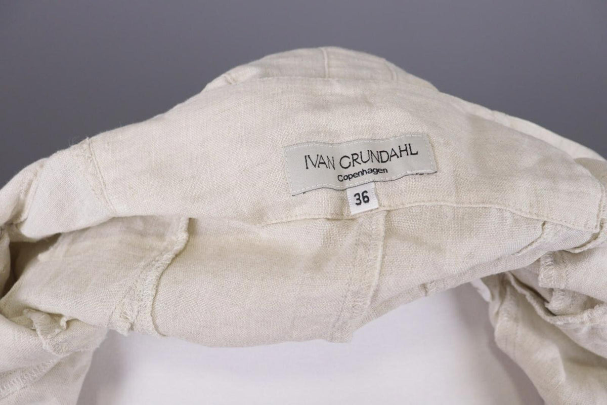 IVAN GRUNDAHL Beige Linen Button Down Lightweight Blazer Jacket – Size 36 S