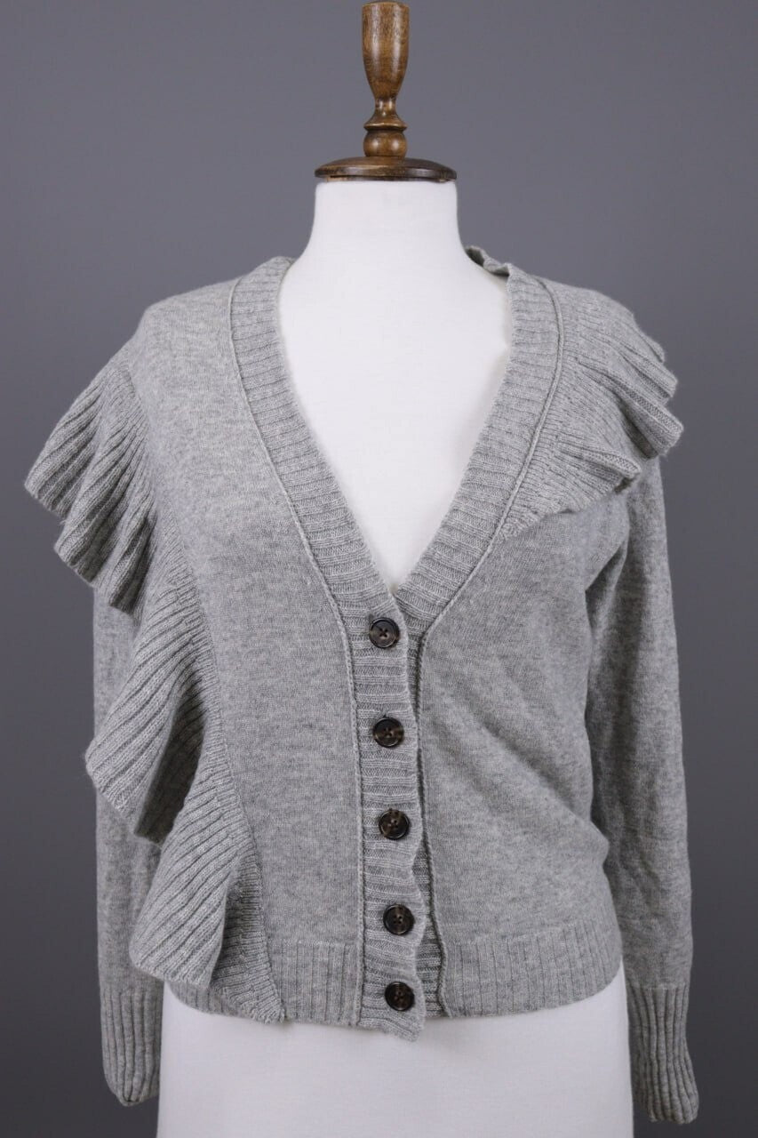 J.Crew 100% Cashmere Gray Knit Cardigan Sweater – Size XS