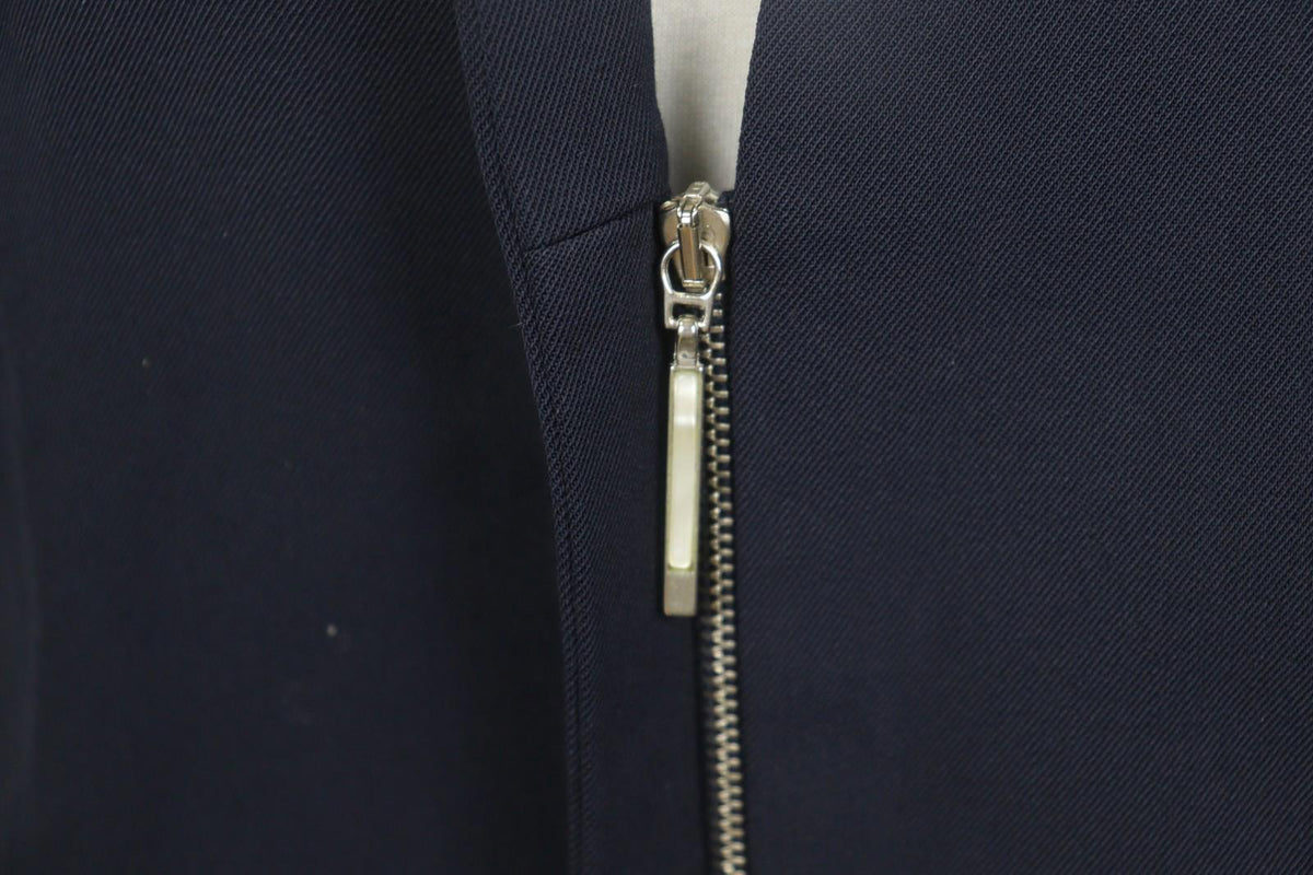 VALENTINO ROMA Navy Long Sleeve Mock Neck Formal Full Zip Blazer Jacket – Size 46