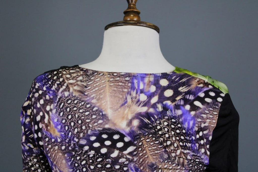 ETRO Multicolor Printed Lined Wrapped V-Neck Long Sleeve Bodycon Dress – Size 42