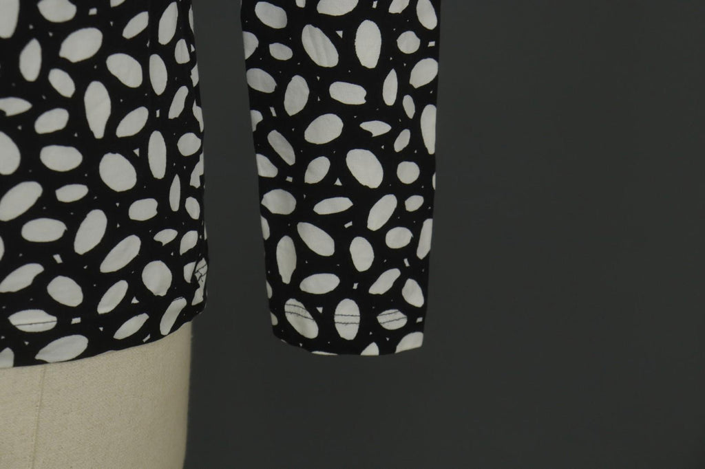 MARIMEKKO CERO White & Black Polka Dot Round Neck Long Sleeve Blouse Top – Size M