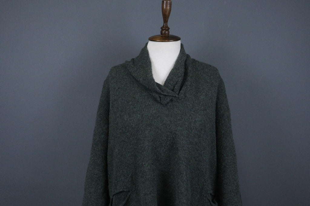 GRIZAS Gray Knit Lagenlook Designer Pullover Sweater – Size L